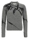 Dries Van Noten Mouche Embroidered Wool Sweater In Gray