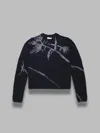 Dries Van Noten Mouche Crew Neck Knite With Motif Knitwear Blue In Blue