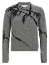 Dries Van Noten Mouche Embroidered Cropped Wool Sweater Clothing In Gray