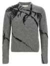 Dries Van Noten Mouche Embroidered Cropped Wool Sweater Clothing In Gray