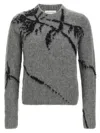Dries Van Noten Mouche Embroidered Cropped Wool Sweater Clothing In Gray