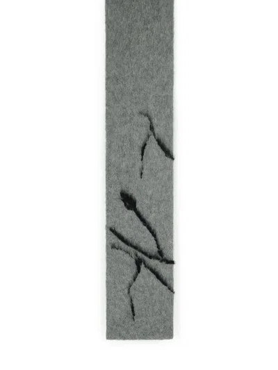 DRIES VAN NOTEN DRIES VAN NOTEN 'MOUTON' GREY ALPACA BLEND SCARF MEN