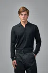 Dries Van Noten Muano Wool Polo In Black