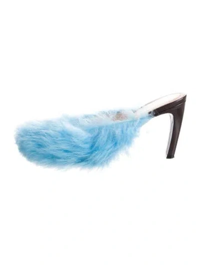 Pre-owned Dries Van Noten Mules In Blue