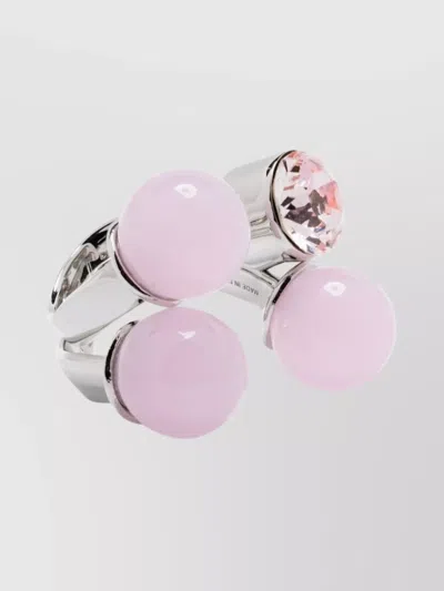 Dries Van Noten Multi-stone Ring Featuring Gemstones In Pink