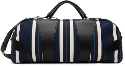 Dries Van Noten Multicolor Canvas Weekend Bag In Blue