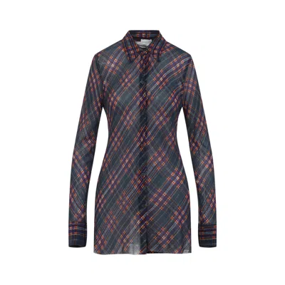 Dries Van Noten Multicolor Check Calima Shirt In Blue