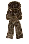 Dries Van Noten Multicolor Chenille Scarf In White