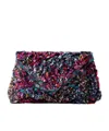 Dries Van Noten Embellished Embroidered Clutch In Burgundy