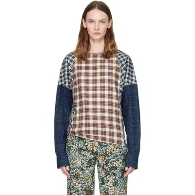 Dries Van Noten Multicolor Contrast Cotton Flannel Top