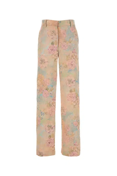 Dries Van Noten Multicolor Embellished Linen Blend Paxy Pant