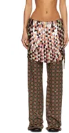 Dries Van Noten Multicolor Layered Trousers In Brown