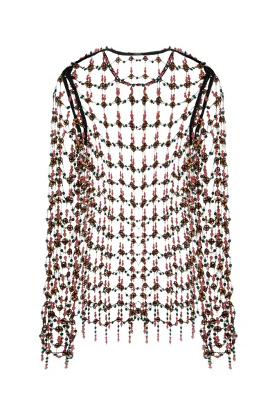 DRIES VAN NOTEN MULTICOLOR MESH CONNU TOP