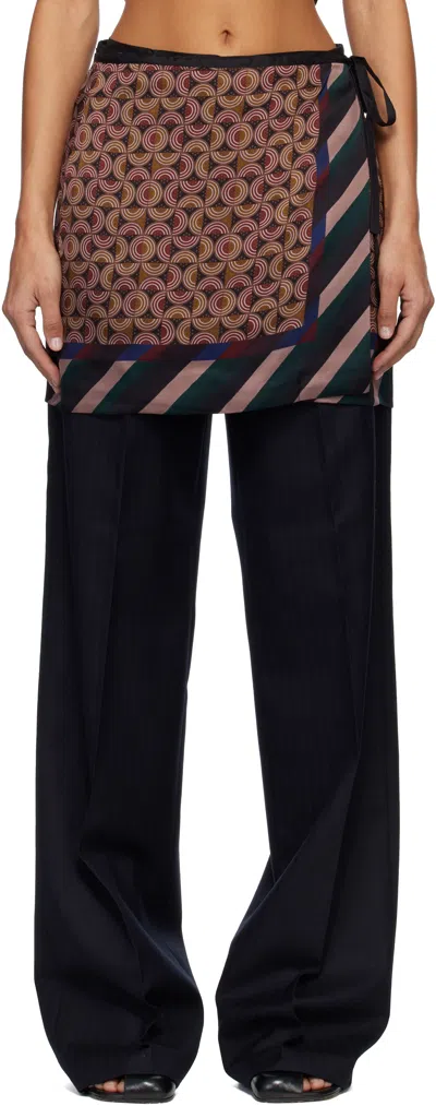 Dries Van Noten Multicolor Printed Wrap Miniskirt