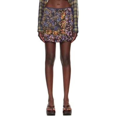 Dries Van Noten Floral-print Satin Mini Skirt In Multi