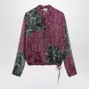 Dries Van Noten Multicolor Silk Blouse With Statement Pattern In Pink