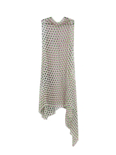 Dries Van Noten Multicolor Silk Dress In Green