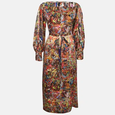 Pre-owned Dries Van Noten Multicolor Silk Long Dress M