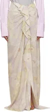 Dries Van Noten Multicolor Silk Maxi Skirt In 100 Cream