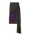 Dries Van Noten Womens Purple Senice Draped-panel Silk Midi Skirt In Black
