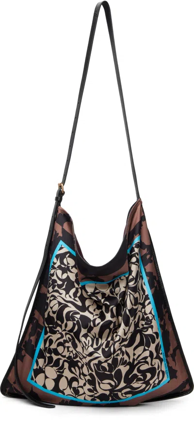 Dries Van Noten Multicolor Small Scarf Tote In Burgundy