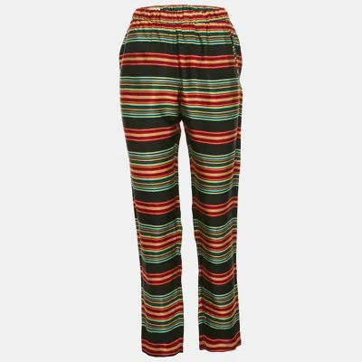 Pre-owned Dries Van Noten Multicolor Stripe Satin Trousers S