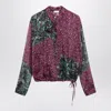 Dries Van Noten Multicolor Silk Blouse With Statement Pattern In Multicolor
