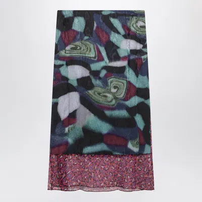 Dries Van Noten Multicolored Silk-blend Print Mini Skirt In Black