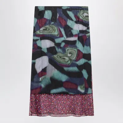 Dries Van Noten Multicolored Silk-blend Print Skirt