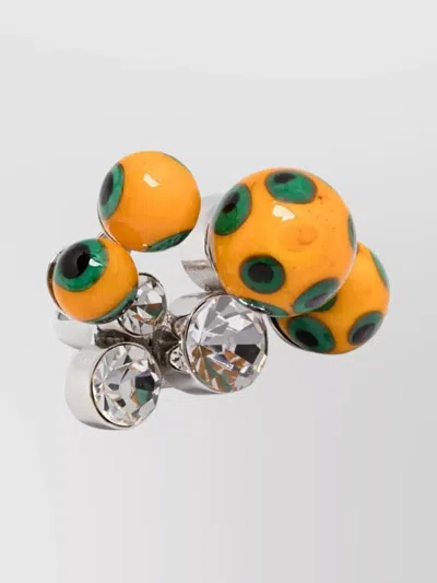 Dries Van Noten Multicolored Sphere Crystal Ring W251-249 Q051 In Orange
