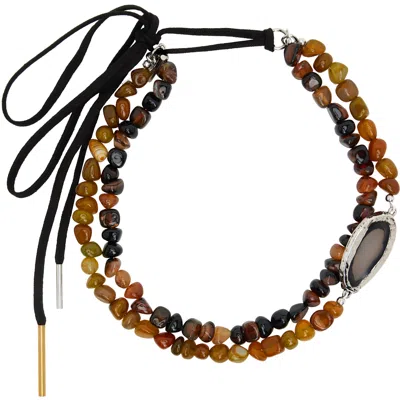 Dries Van Noten Natural Stone Necklace In White