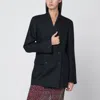 Dries Van Noten Double Breasted Wool Jacket Featuring Pockets In Black