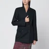 Dries Van Noten Double Breasted Wool Jacket Featuring Pockets In Black