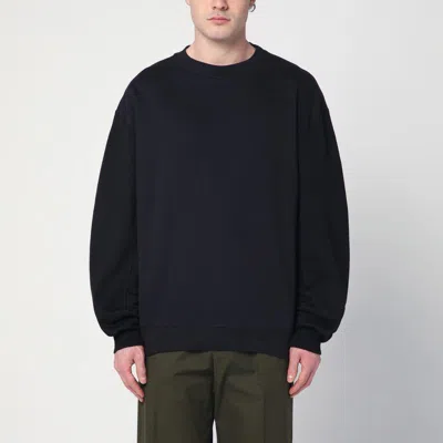 DRIES VAN NOTEN DRIES VAN NOTEN  NAVY BLUE SWEATSHIRT WITH ZIP DETAIL