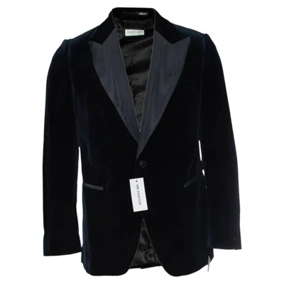 Pre-owned Dries Van Noten , Navy Blue Velvet Blazer