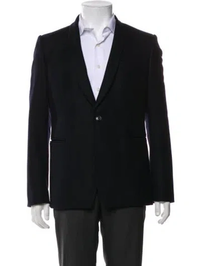 Pre-owned Dries Van Noten Navy Blue Wool Blazer