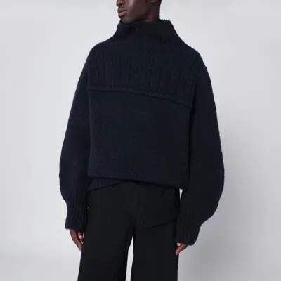 Dries Van Noten Navy Blue Wool Sweater