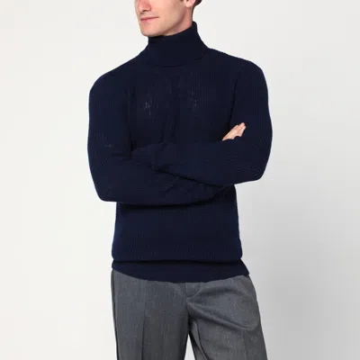 Dries Van Noten Ribbed Knit Turtleneck Sweater With Long Sleeves In Black