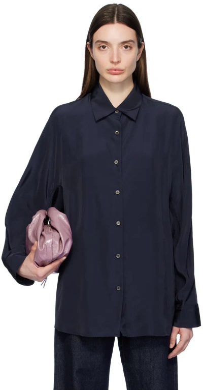 Dries Van Noten Navy Button Shirt In 509 Navy