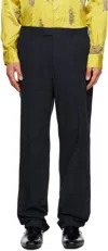 Dries Van Noten Navy Creased Trousers In 509 Navy
