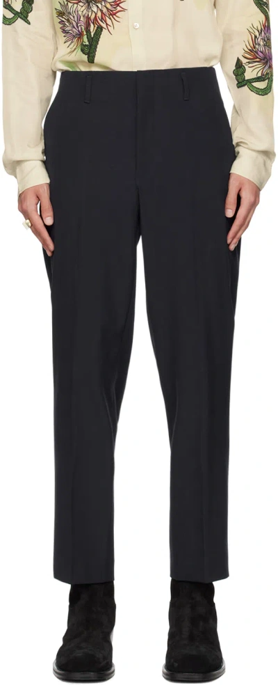 Dries Van Noten Navy Creased Trousers In 509 Navy