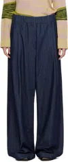 Dries Van Noten "pila" Wide Leg Trousers In 507 Indigo