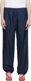 Dries Van Noten Navy Drawstring Jeans In 507 Indigo