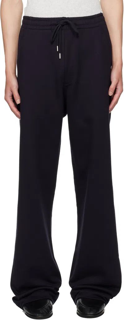 Dries Van Noten Navy Drawstring Sweatpants In Blue