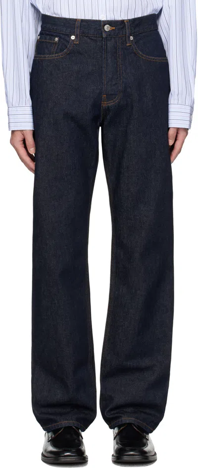 Dries Van Noten Navy Five-pocket Jeans In Purple