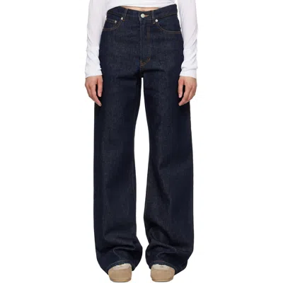 Dries Van Noten Navy Five-pocket Jeans In Blue