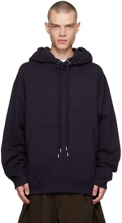 Dries Van Noten Navy Loose Fit Hoodie In 509 Navy