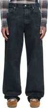 Dries Van Noten Wide-leg Denim Trousers Five Pocket Style In Black
