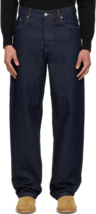 Dries Van Noten Heavyweight Wide-leg Jeans In Blue