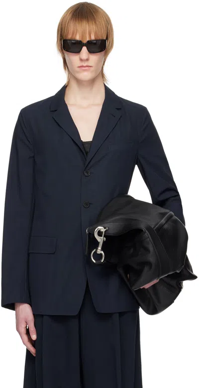 Dries Van Noten Navy Notched Blazer In 509 Navy